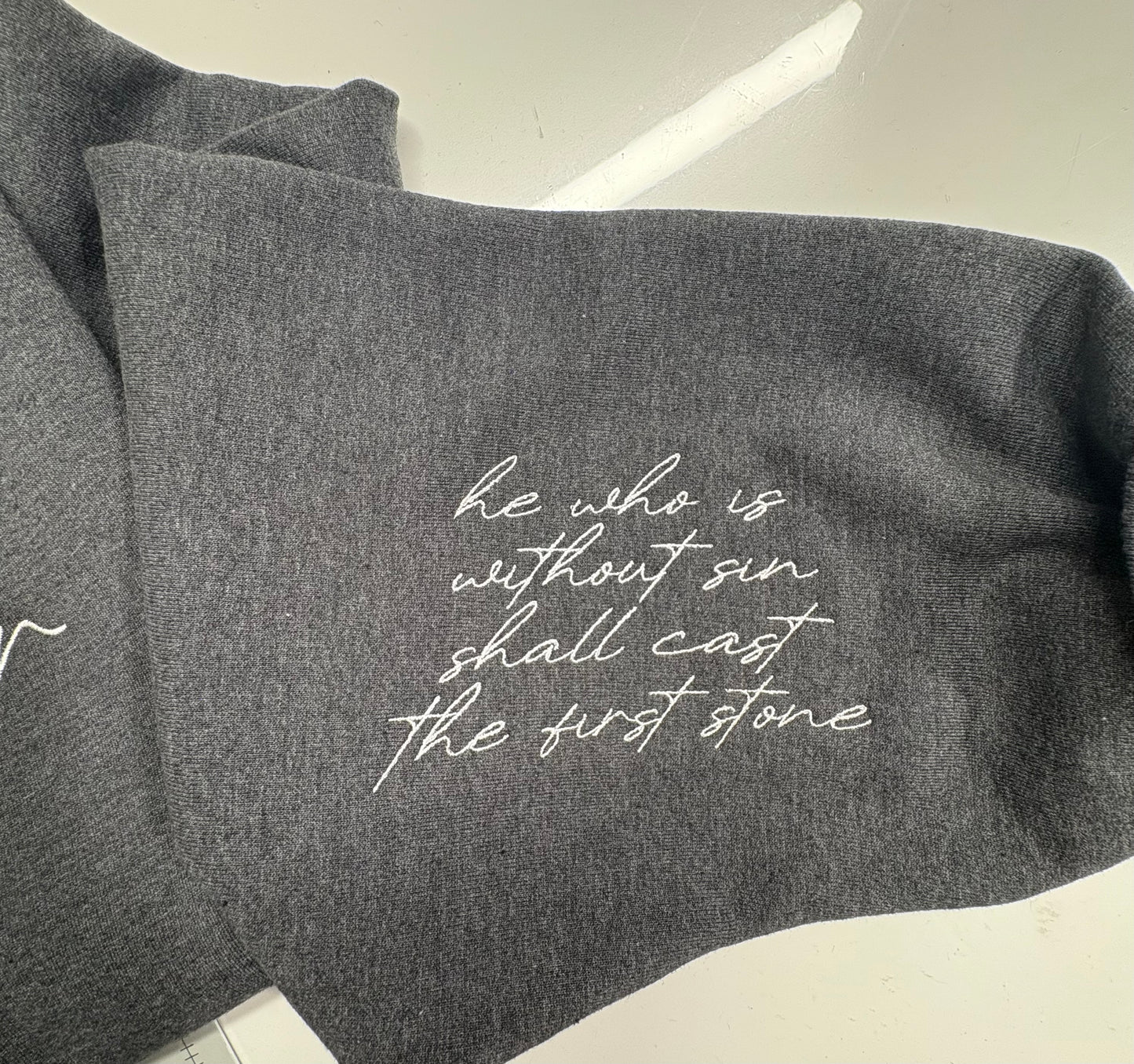 Love Thy Neighbor Embroidered Crewneck, Faith Based Embroidered Crewneck