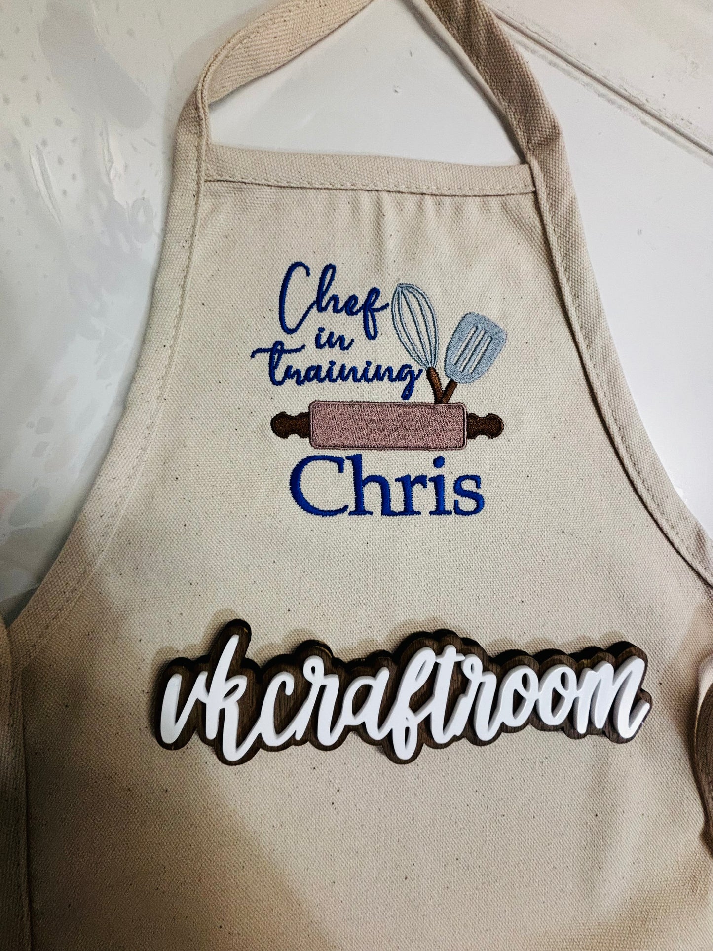 Chef in Training Apron, Personalised Apron, Embroidered Apron, Gift for Kids, Custom Apron, Unisex Gift