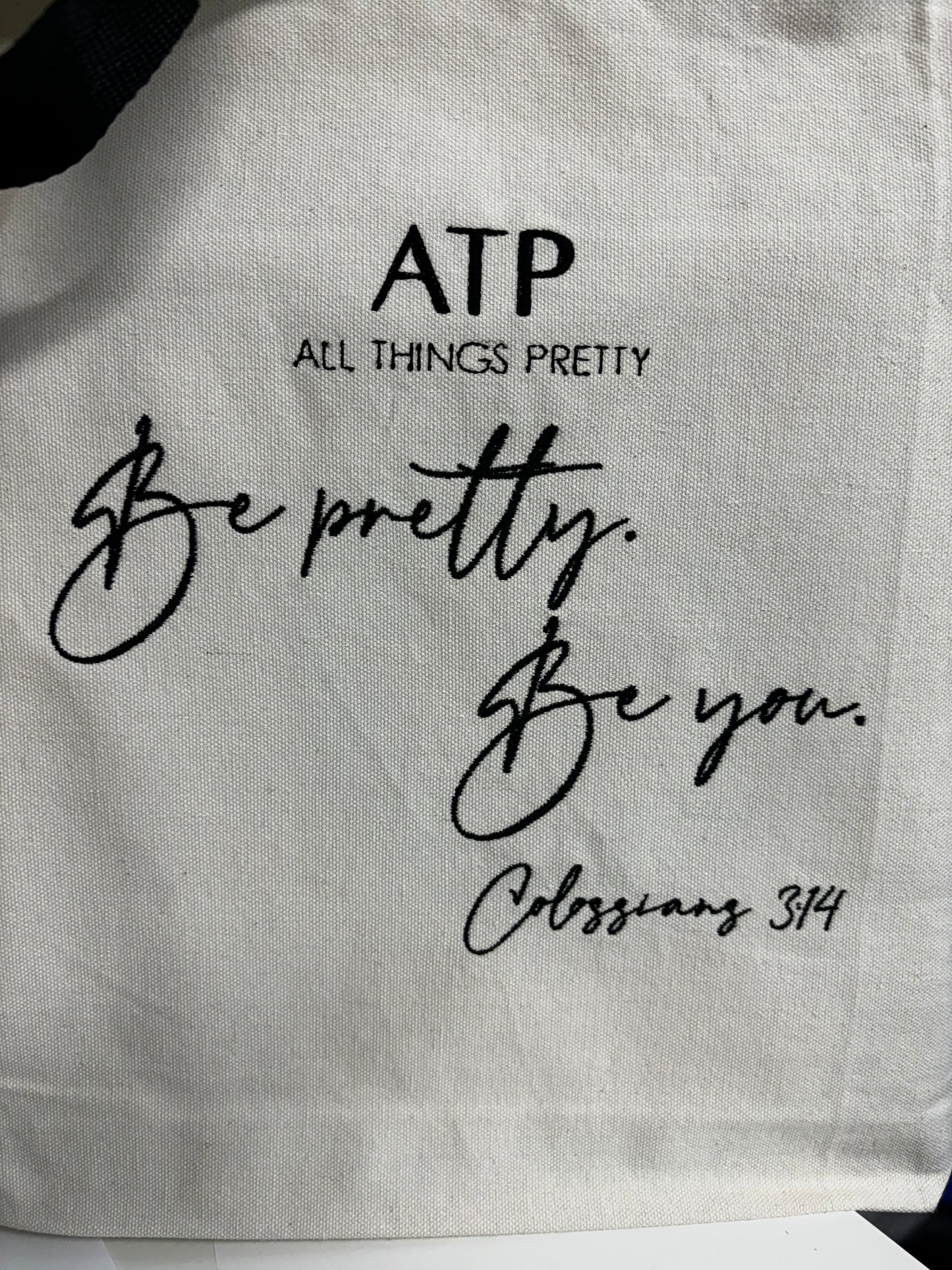 All Things Pretty Tote Bag, Be Pretty, Be You Embroidered Tote Bag, Custom Embroidered Tote