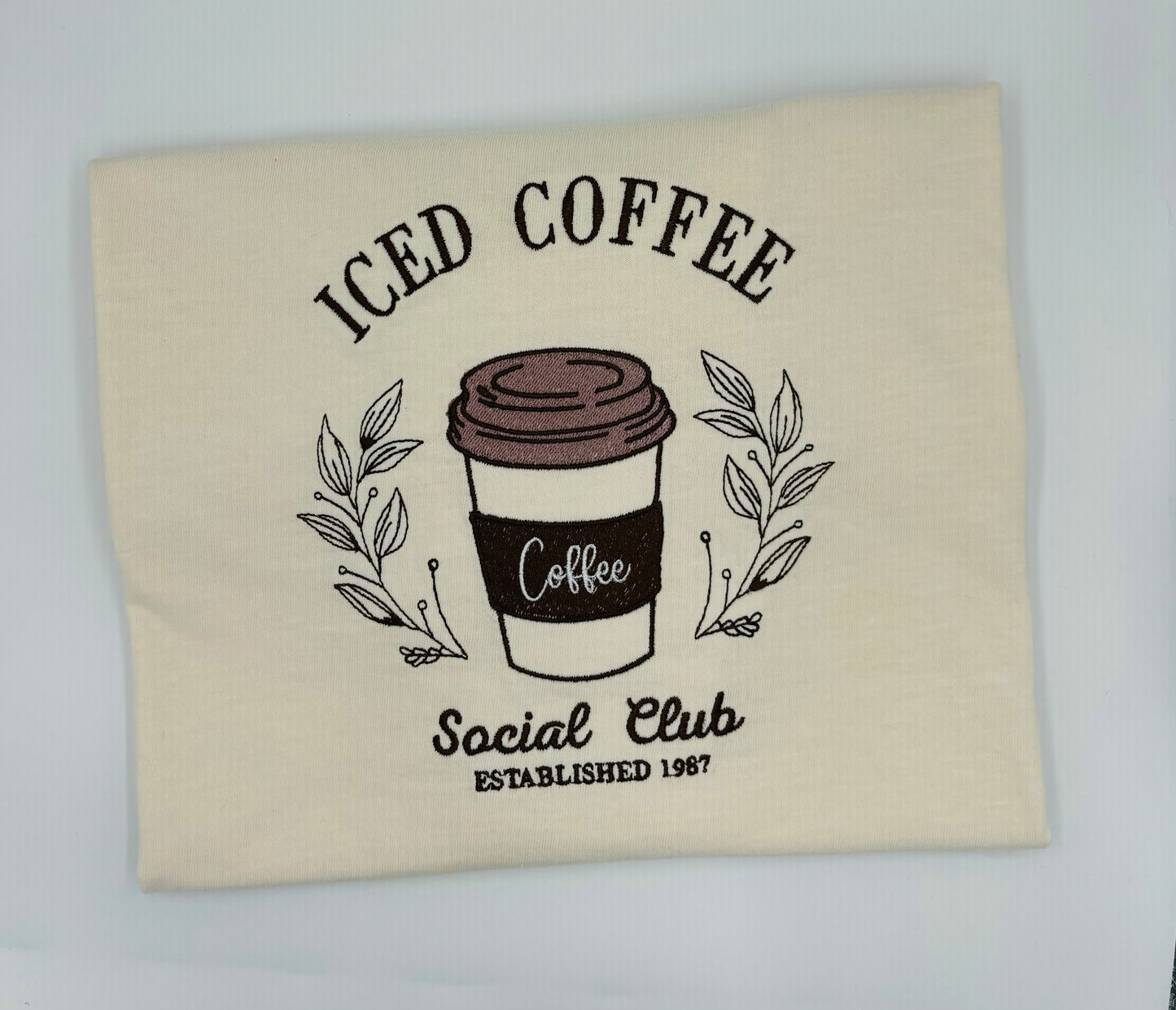Coffe Lover Embroidered Crop Tee, Social Club Embroidered Tee