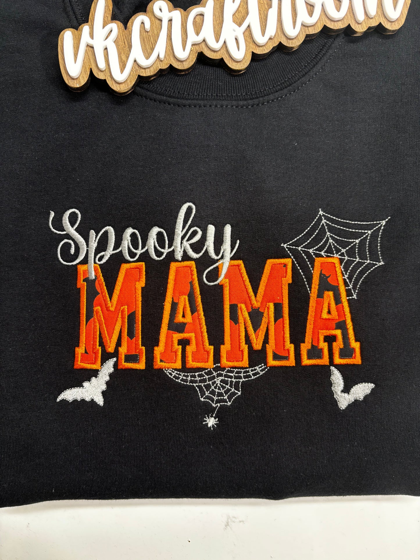 Spooky Mama Embroidered Sweatshirt, Custom Sweatshirt, Halloween Sweatshirt, Spooky Sweatshirt