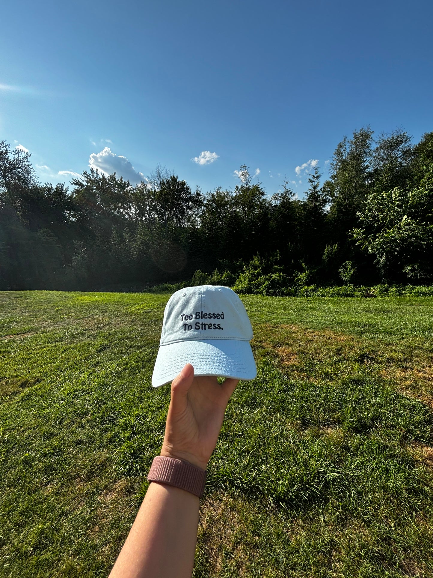To Blessed to Stress, Embroidered Hat, Faith-Based Hat