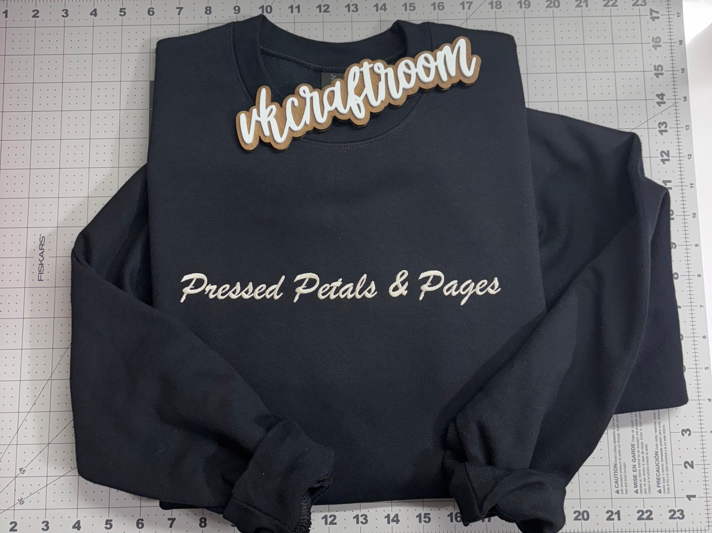 Custom Pressed Petals and Pages Embroidered Sweatshirt, Logo Sweatshirt