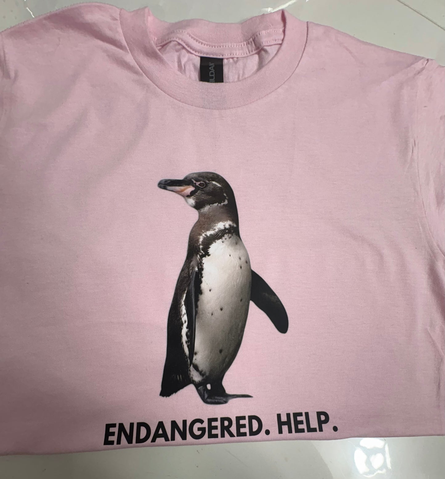 Custom T-shirt , Endangered, Save Galapagos Penguins T-shirt