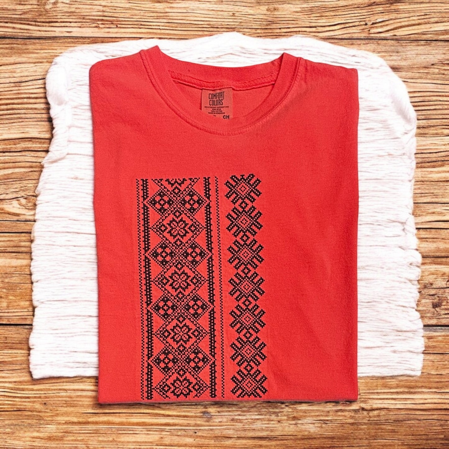 Cross Stitch Embroidered T-Shirt, Embroidered Adult T-Shirt, Unique Cross Stitch T-Shirt, Unisex Cross Stitch T-Shirt