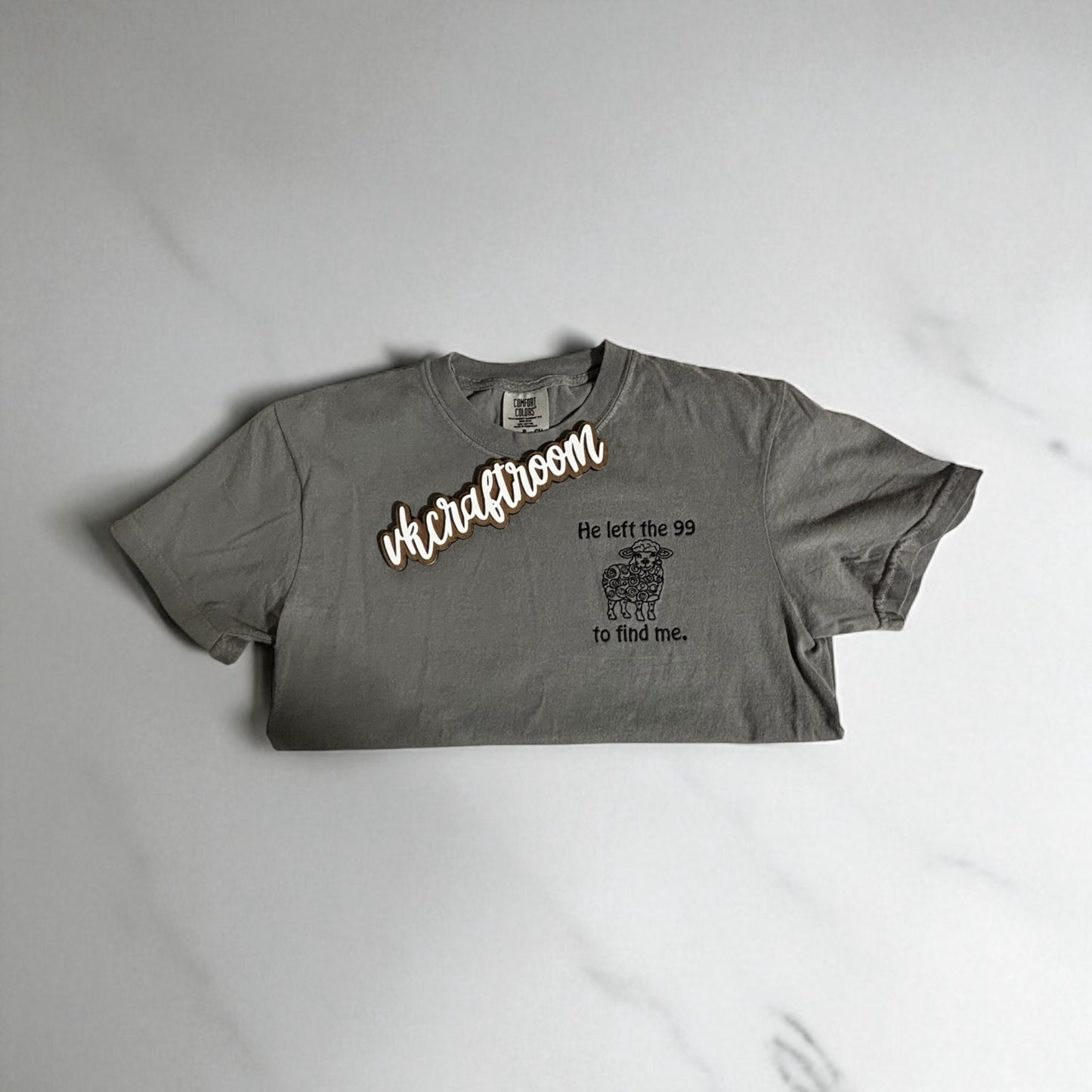 He left the 99 to Find Me Embroidered T-Shirt, Inspirational T-Shirt, Embroidered T-Shirt