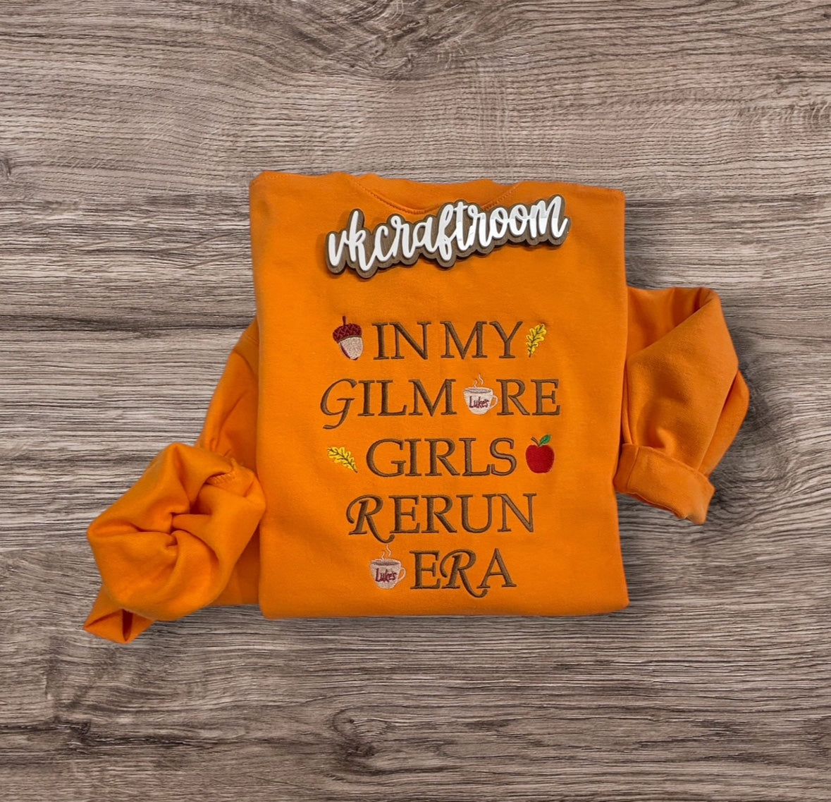 Orange In My Gilmore Girls Rerun Era embroidered sweatshirt