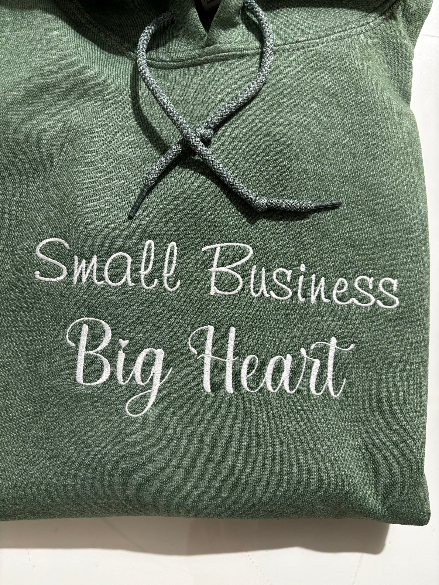 Small Business Big Heart Hoodie, Embroidered Hoodie, Unisex Embroidered Hoodie, Small Business Hoodie