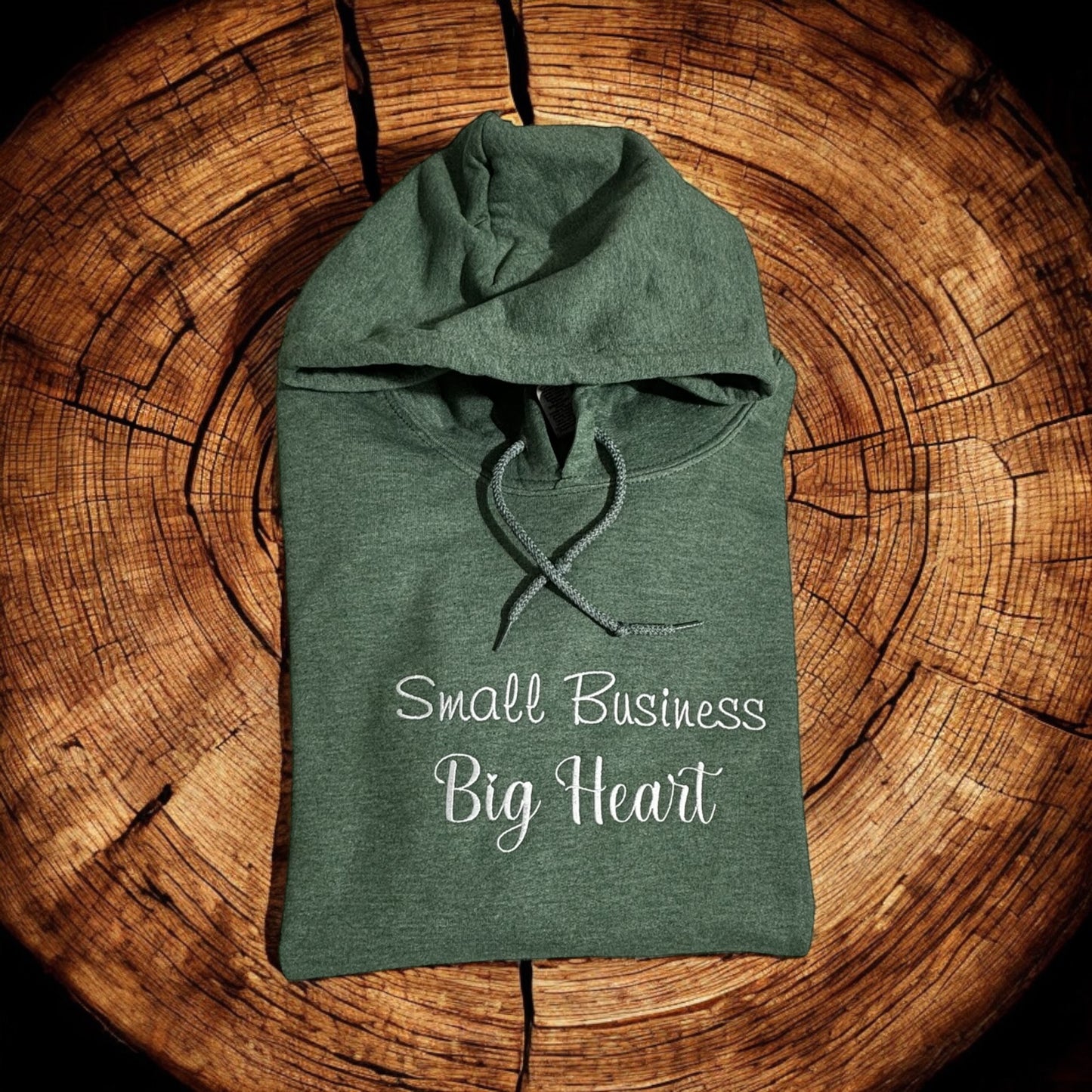 Small Business Big Heart Hoodie, Embroidered Hoodie, Unisex Embroidered Hoodie, Small Business Hoodie