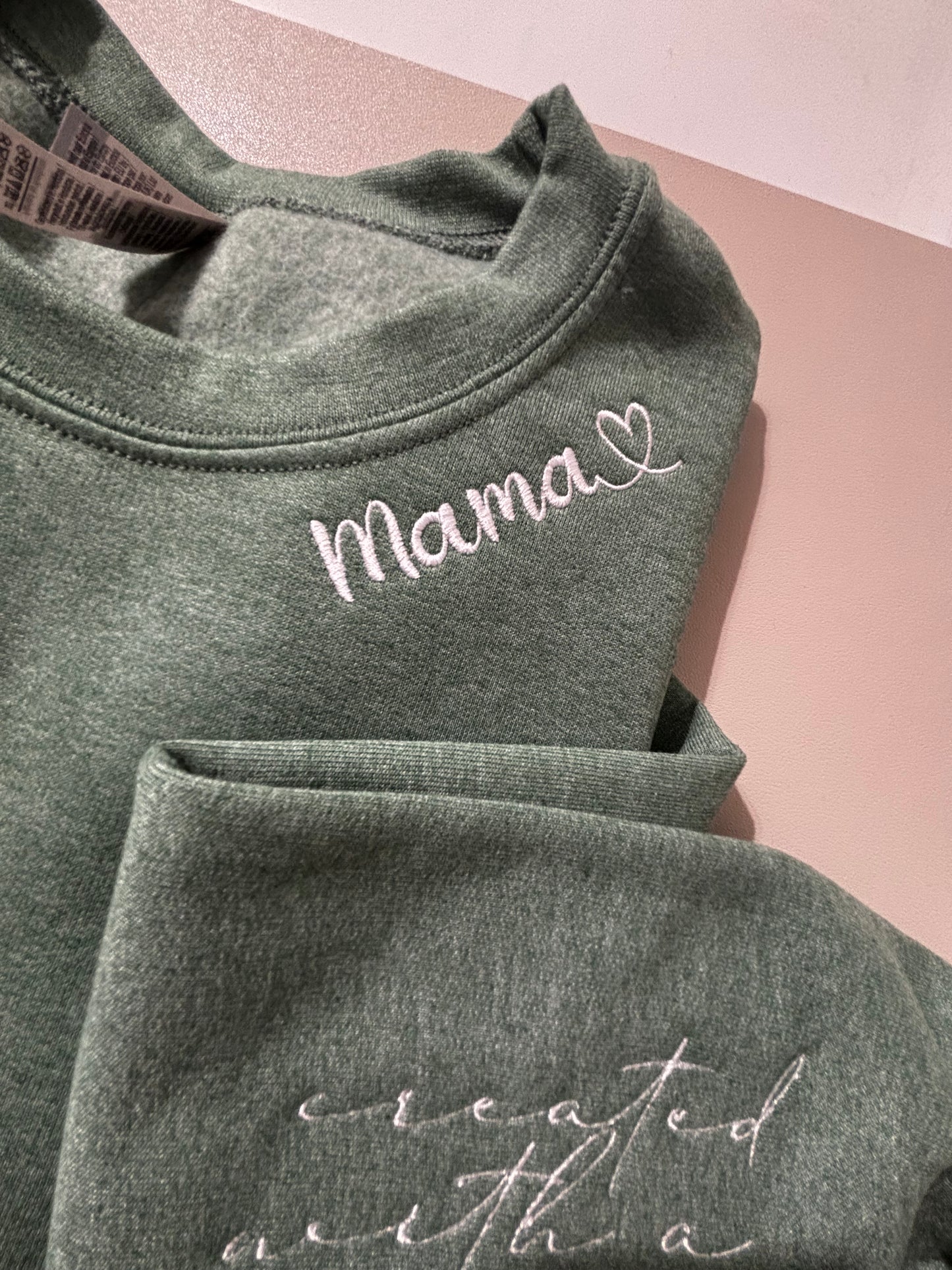 Mama Sweatshirt, Created with a Purpose Sweatshirt, Mom Sweatshirt, Gift for Mom, Embroidered Mama Sweatshirt, Personalized Gift for Her, Customized Mama Sweatshirt