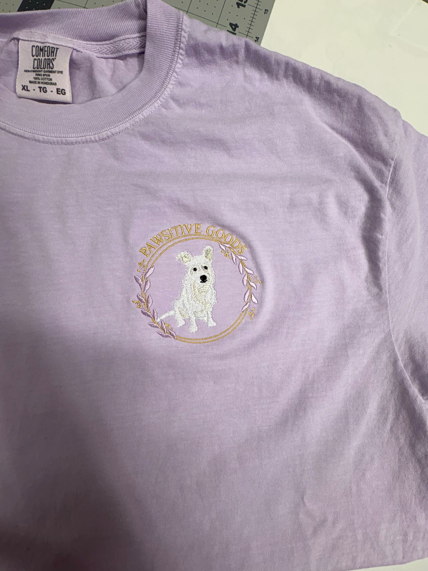 Custom Embroidered T-shirt Pawsitive Goods