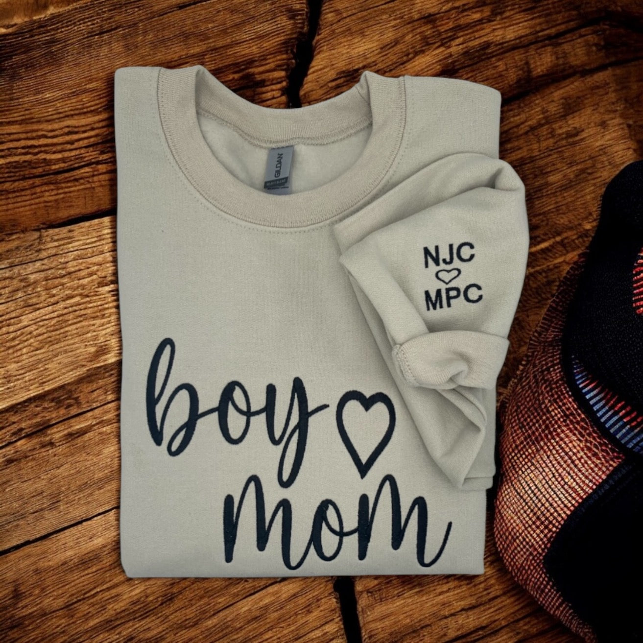 Boy Mom Sweatshirt, Mom Sweatshirt, Gift for Mom, Embroidered Mama Sweatshirt, Personalized Gift for Her, Customized Mama Sweatshirt