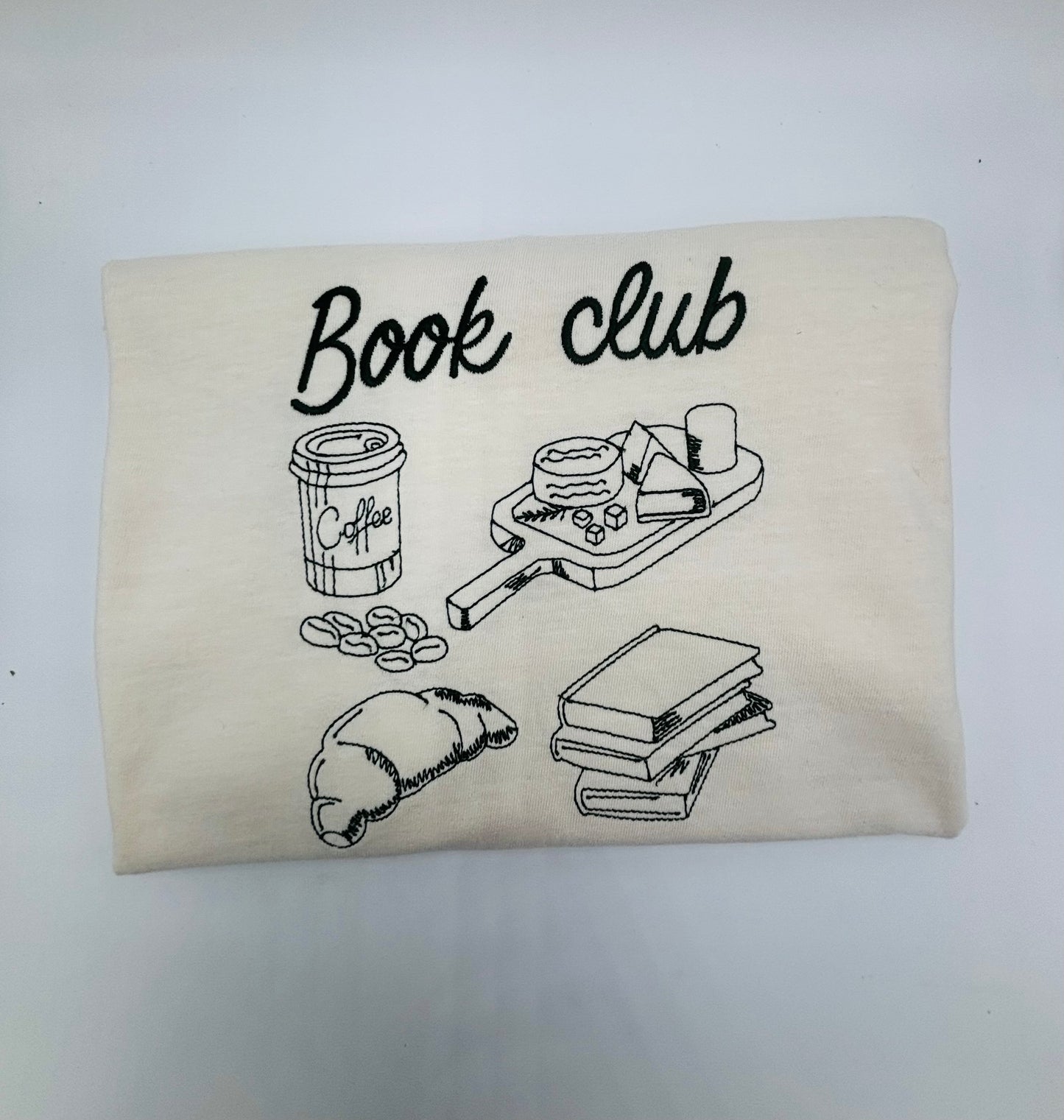 Book Club Embroidered Crop Tee, Book Lover Embroidered Tee, Bookish Embroidered Tee