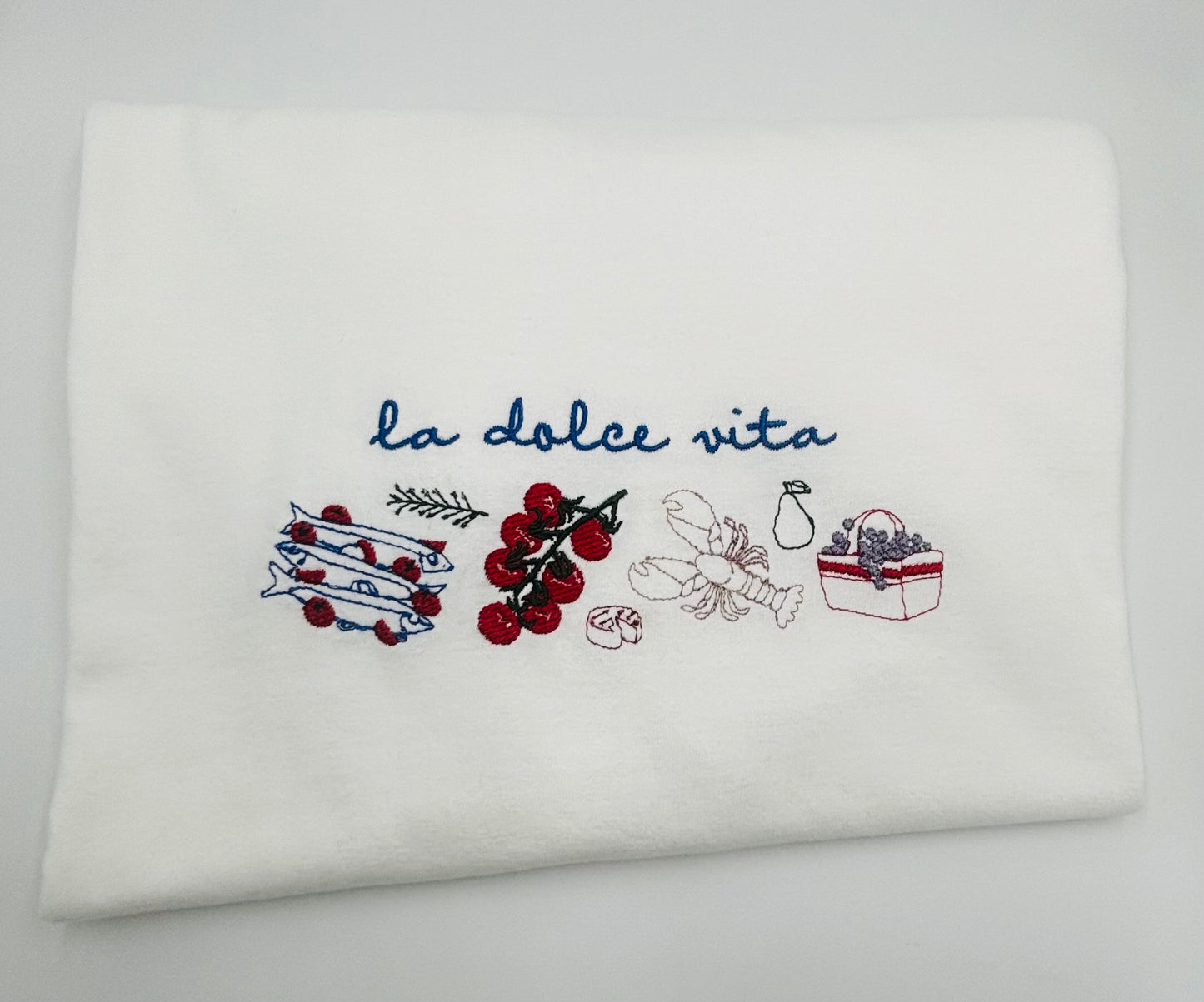 Tomato Girl Summer Embroidered Crop T-shirt, Italian Market Embroidered T-shirt, La Dolce Vita Embroidered T-shirt