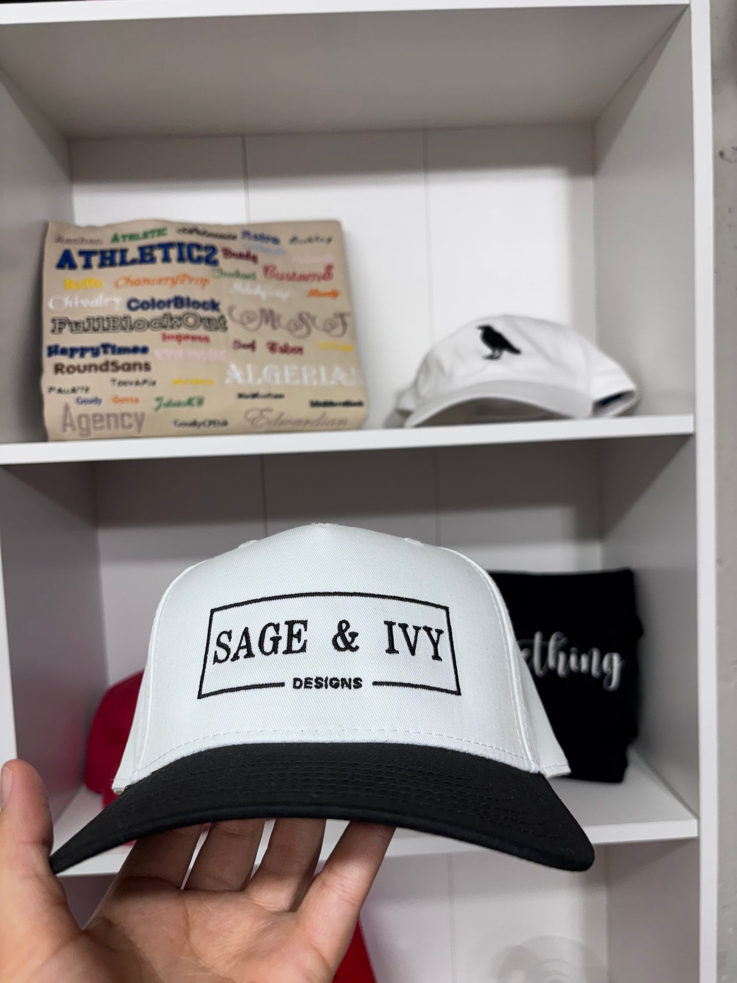 Custom Embroidered Hat Sage and Ivy