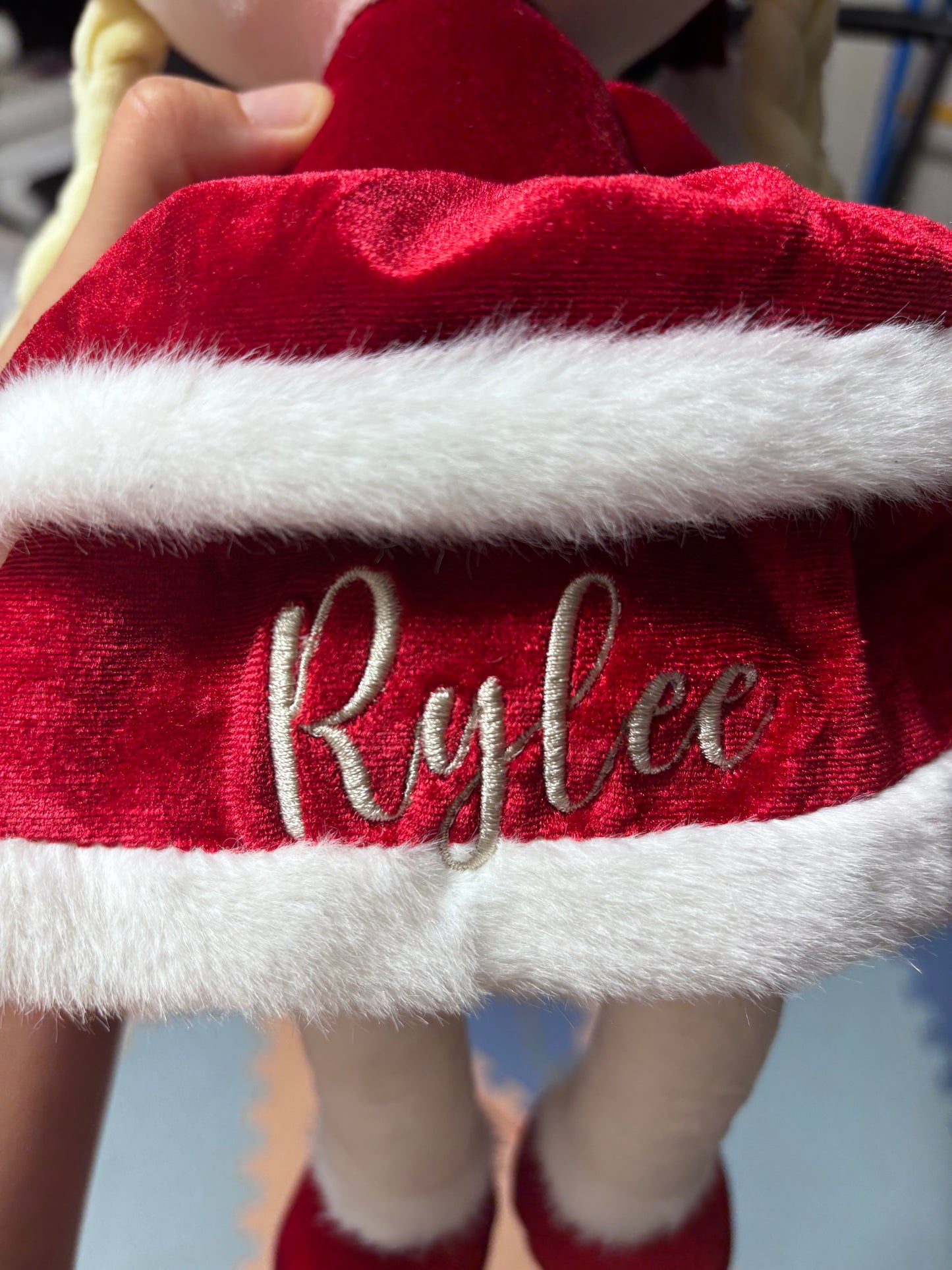 Custom Christmas Embroidered Doll