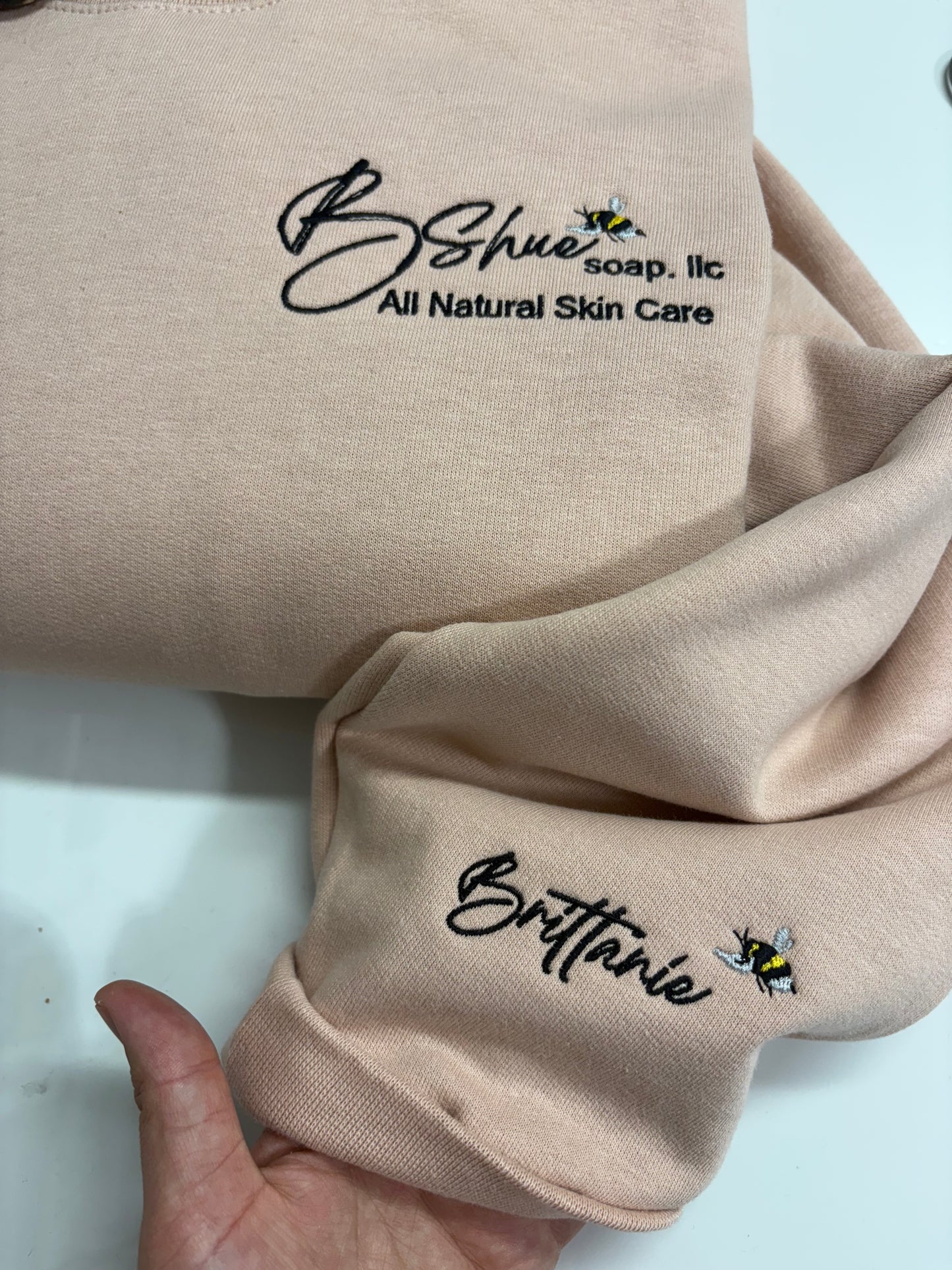 Custom Logo Sweatshirt, BShue Sweatshirt, Embroidered Sweatshirt
