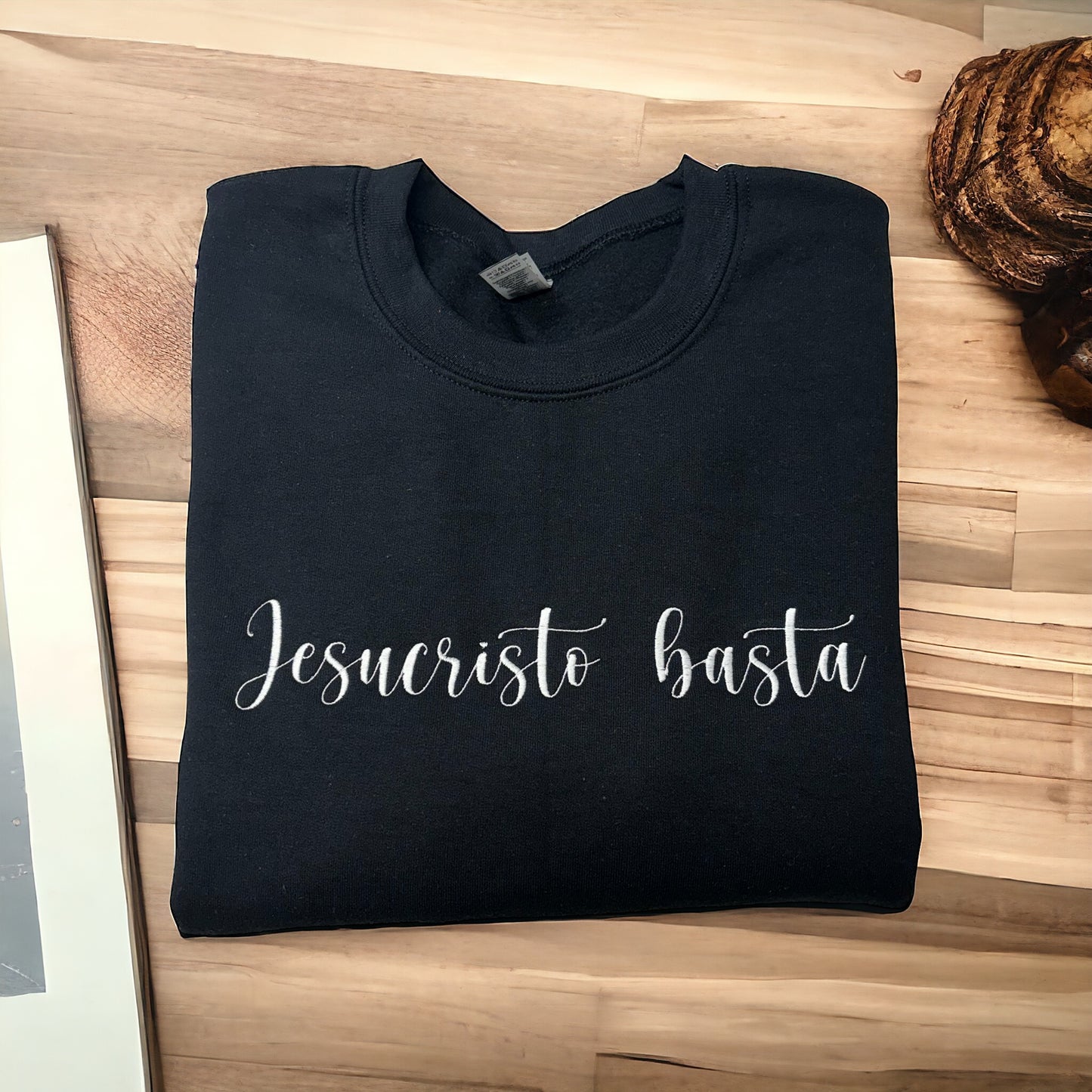 Jesucristo Basta Sweatshirt, Jesus Is Enough Sweatshirt, Embroidered Adult Sweatshirt