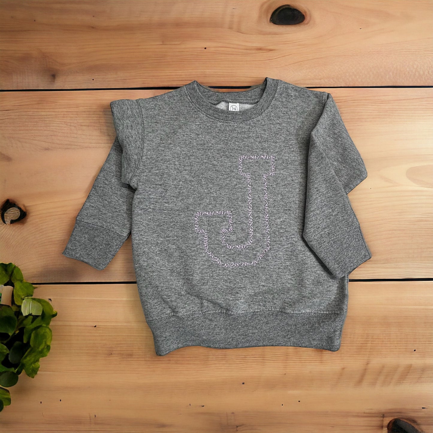 Big Initial Sweatshirt, Embroidered Sweatshirt, Unisex Toddler Embroidered Sweatshirt