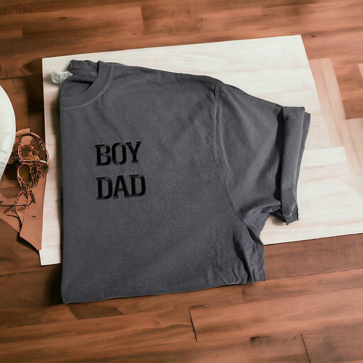 Boy Dad T-shirt, Embroidered Boy Dad T-shirt, Gift for Dad