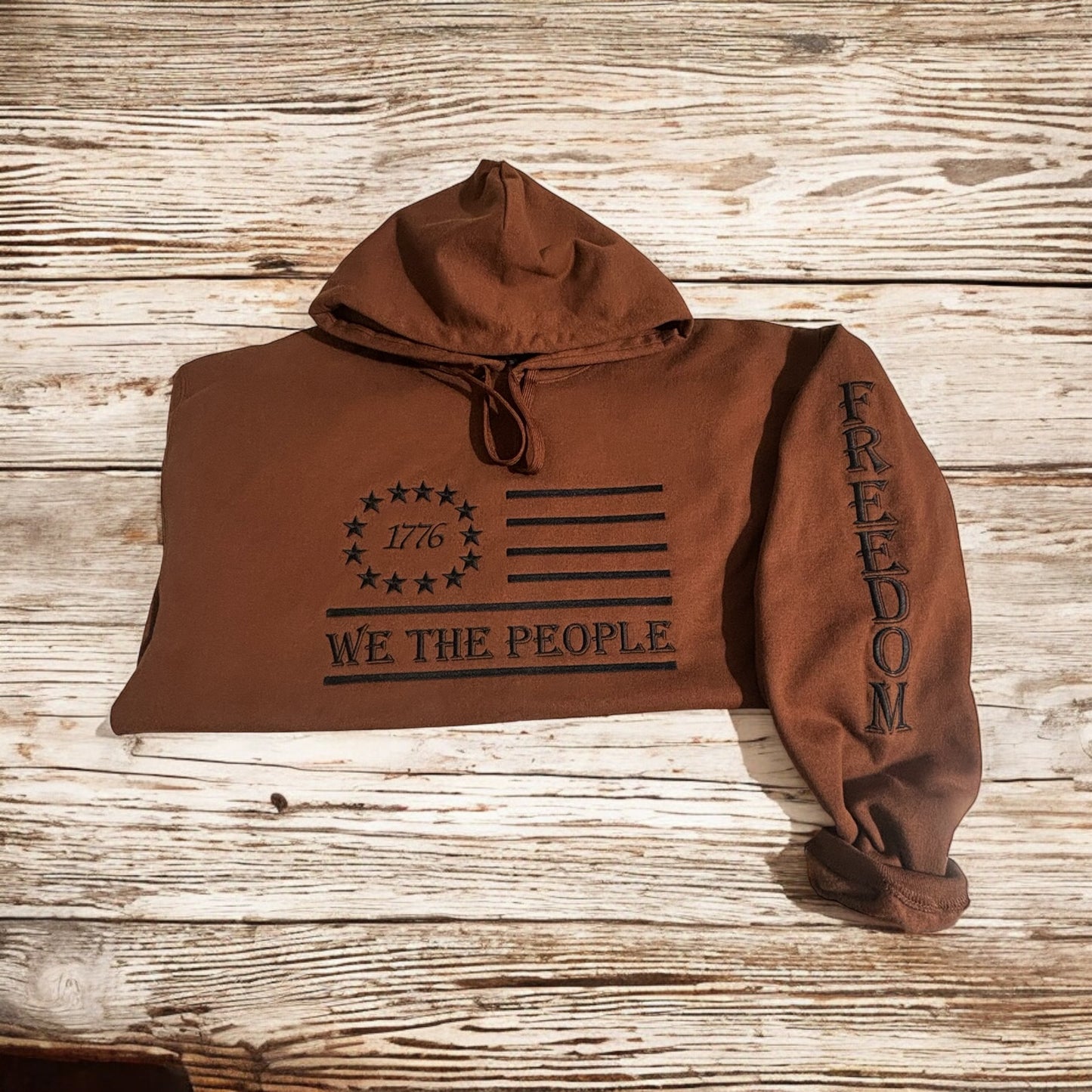 We The People Hoodie, Freedom Hoodie, 1776 Hoodie, Patriotic Hoodie, Adult Unisex Hoodie, Embroidered Hoodie