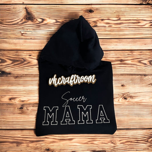 Soccer Mama Hoodie, Personalised Mama Hoodie, Sport Mama Hoodie, Soccer Hoodie, Adult Emb