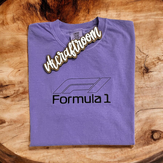 Formula 1 Adult T-shirt, F1 T-shirt, F1 Fan T-shirt, Embroidered Unisex Adult Gift