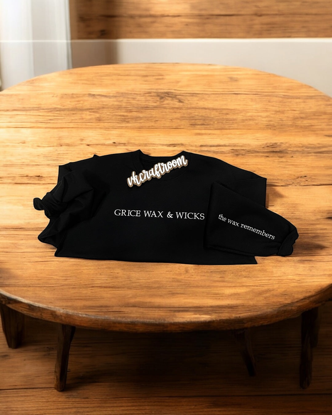 Grice Wax & Wicks Sweatshirt, Custom Sweatshirt, Embroidered Sweatshirt, Custom Logo Sweatshirt