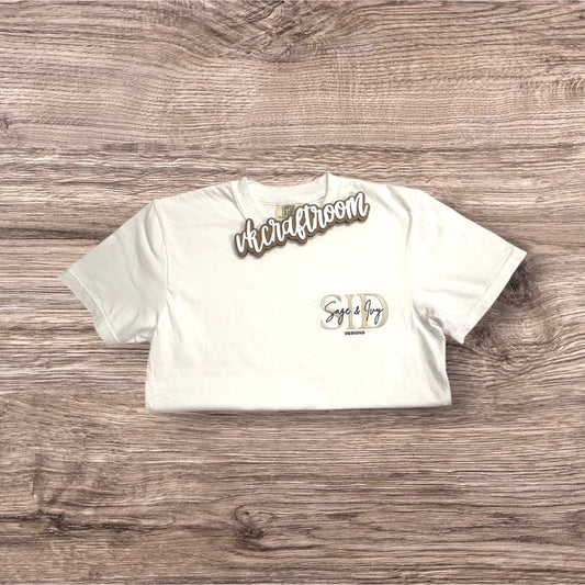Custom Logo T-shirt, Embroidered T-shirt, Sage and Ivy Designs Logo T-shirt