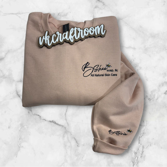 Custom Logo Sweatshirt, BShue Sweatshirt, Embroidered Sweatshirt