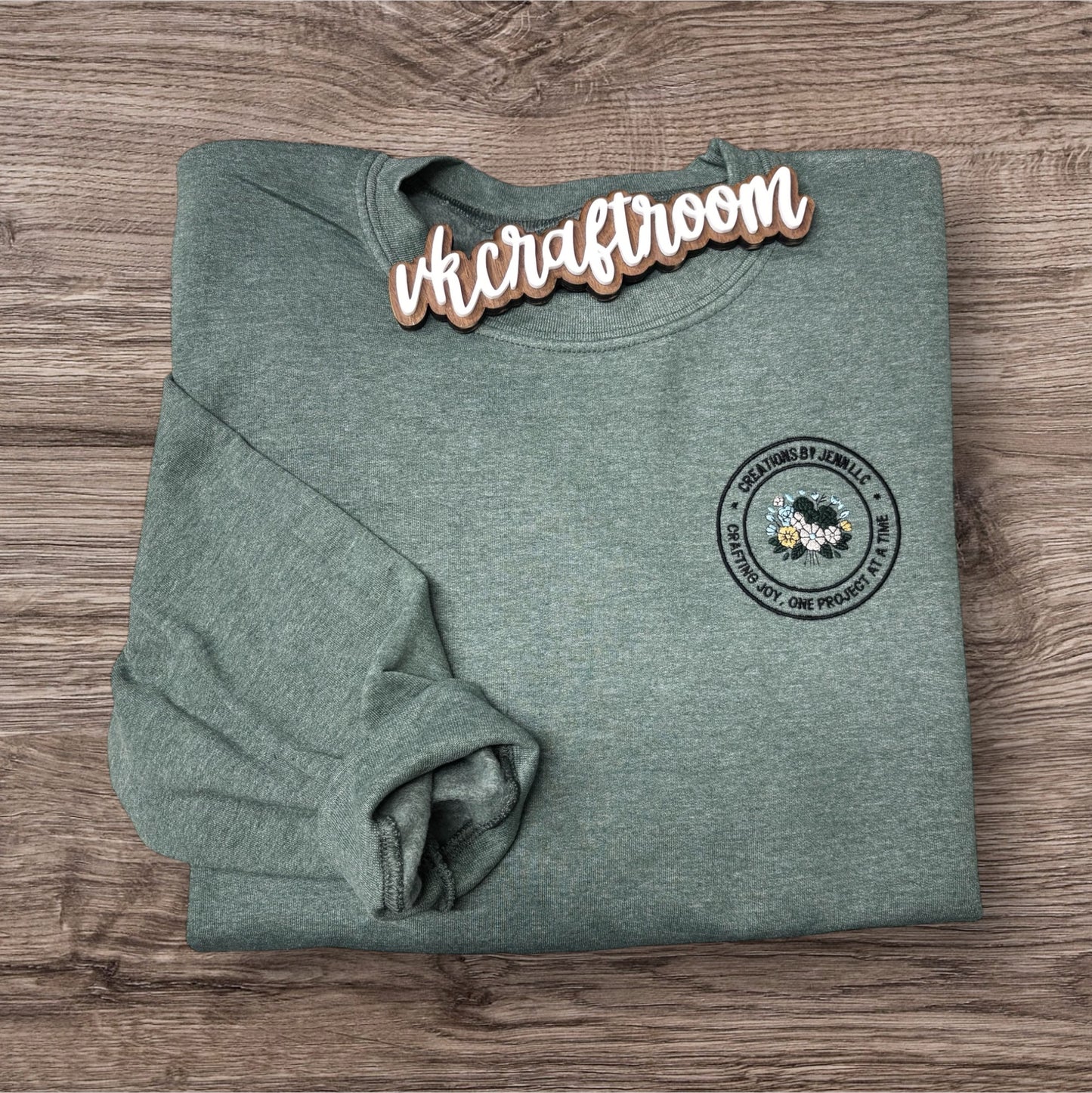 Custom Logo Sweatshirt, Embroidered Sweatshirt, Creations by Jenn LLC Logo Sweatshirt