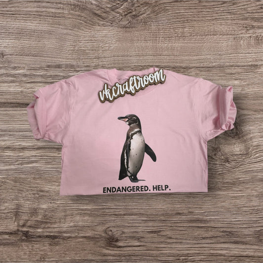 Custom T-shirt , Endangered, Save Galapagos Penguins T-shirt