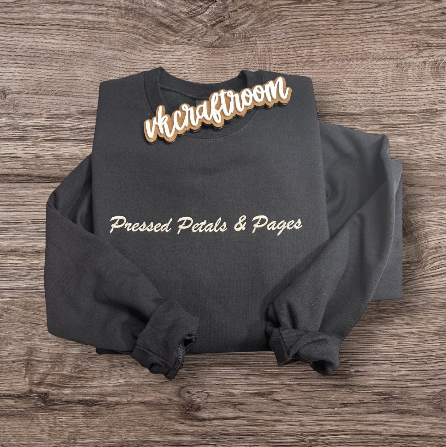 Custom Pressed Petals and Pages Embroidered Sweatshirt, Logo Sweatshirt