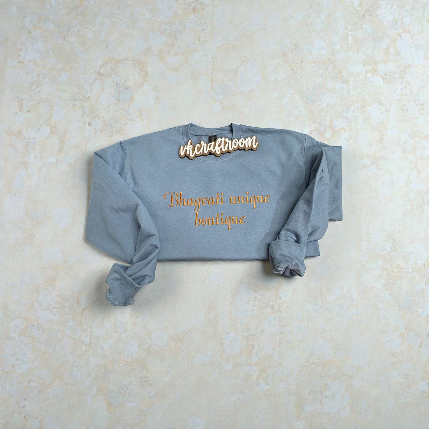 Custom Embroidered Sweatshirt, Bhagvati Unique Boutique Embroidered Sweatshirt