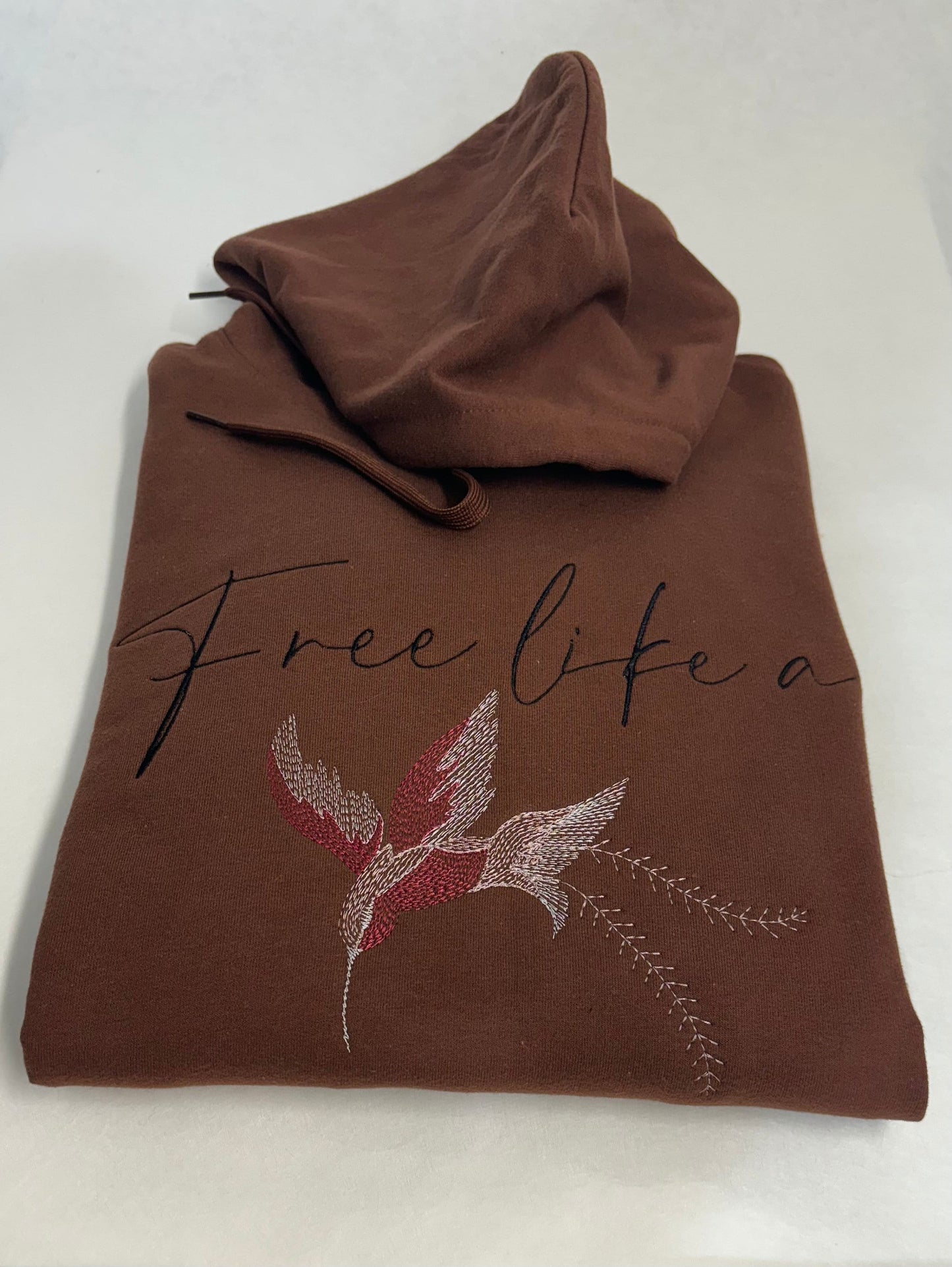 Free Like a Bird Hoodie, Inspirational Hoodie, Motivational Hoodie, Embroidered Free like a Bird Hoodie