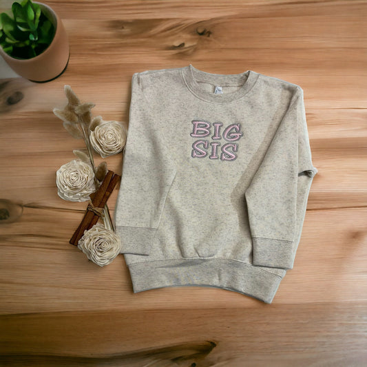 Big Sis Sweatshirt, Big Sis Sweatshirt, Sibling Outfits, Embroidered Big Sis Gift